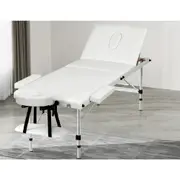 3 Fold Zenses Massage Table Beauty Bed 65cm Portable White