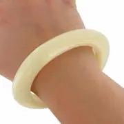 Italy Pastel Cream Off White Oval Bangle Bracelet Lucite Ladies Juniors Size