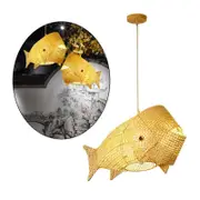 Fish Shape Pendant Lampshade Living Room Ceiling Hanging Lamp Light Shade Bamboo