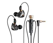 Wired Earphone Universal Noise Reduction 3.5mm L-shaped Plug Dynamic Gaming Headphone with Microphone for Karaoke-Black