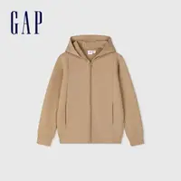 在飛比找momo購物網優惠-【GAP】男童裝 Logo連帽外套-卡其色(891700)