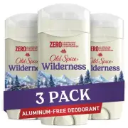 Old Spice Men's Deodorant Aluminum-Free Wilderness with Lavender 3oz Pack of 3
