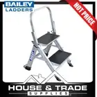 Bailey Stairwell Ladder 2 Step 45cm Aluminium With Folding Hand Rail FS13750