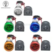 22MM AC 50-500V 0-100A LED Digital Voltmeter Ammeter Voltage Current Meter Round