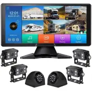 6 Channel RV Touch Screen 10.36" Monitor BSD Backup Camera DVR for Truck Trailer