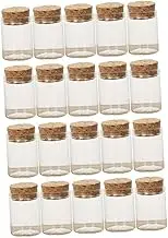 Cabilock 25pcs Mini Glass Wish Jars Corks for Diy Parties Decorations Tea Snacks