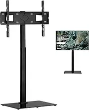 ZUNI 32"-65" Adjustable Floor TV Stand Mount with 50° Swivel - Universal TV Stand Base LCD LED OLED TVs, Supports Up to 40kg & VESA 400x600mm, Ideal for Bedroom, Dorm, Office Use