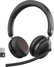 Dytole Bluetooth 5.3 Headset, Wireless Headset with Mic for Work (AI Noise Cancelling), Wireless Headphones with Mic & USB Dongle, 65H & Mute Function, Fit for PC/Call Center/Computer/Laptop/Teams