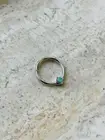 Single Genuine Opal Bazel Hinged Nose Ring Septum Clicker Daith Helix 14k Gold