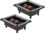 CHICAMPERA 2Pcs Speaker Binding Post Plate Double Connection Terminal Connectors for DIY Speakers Subwoofer Boxes Efficient Audio Setup Compatible with Home Audio Systems