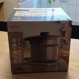 THERMOS 膳魔師 KBJ-4501 真空 保溫 悶燒鍋 不鏽鋼 4.3L 4~6人 適用IH爐 日本買回全新未用過