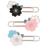Cherry Blossom Metal Paper Clip Bookmark Sakura Flower Stationery Accessory