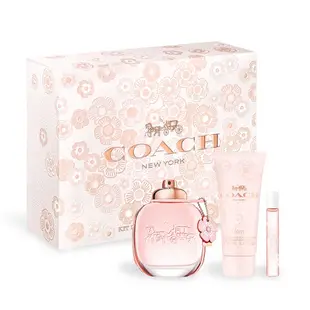 COACH 芙洛麗淡香精禮盒[90ml+小香7.5ml+身體乳100ml] EDP-香水航空版【美麗購】