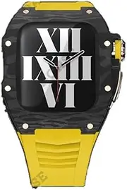 [CEKGDB] Carbon Fiber Case Sport Style Mod Kit for Apple Watch Series 8 45MM Lightweight Strap for IWatch 7 6 SE 5 4 Series 44mm DIY Accessories