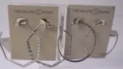 Nordstrom Treasure & Bond Women's Hammered Antique Silver Hoop Earrings NWT 60