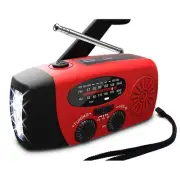 Solar Powered Emergency Hand Crank Radio Flashlight with USB