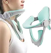 Front Neck Correction Brace - Posture Corrector Neck Brace 360 Degree Adjustable, Forward Head Posture Correction Cervical Neck Traction For Watching, Videos Light Green