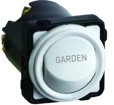 Legrand EXCEL LIFE ROCKER SWITCH MECHANISM 16A Engraved "GARDEN", White