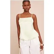 Lime Satin Open Tie Back Top, Lime