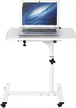 Portable Multifunctional Removable Laptop Desk Wheels Bed Sofa Books Snack for Comfortable Life Experience (White)