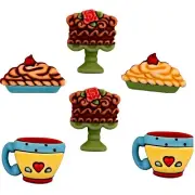 Coffee Shop SD105 - Sweets Cake Pie - Buttons Galore - Craft Sewing Scrap