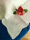 Spectacular sheet IN Pure Linen With Embroidery Knot D'Amore Carving by Hand