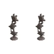 2x LVD Cast Iron/Plastic Rain Gauge Turtles Home/Garden Decoration 8x20cm Brown