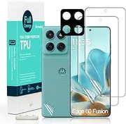 Ibywind For Motorola Edge 60 Fusion 5G 6.67", 2 Pcs Screen Protector, Flexible TPU Film,With 1 Piece of Camera Lens Protector,1 Piece of Back Film[Easy to install,High Clear]