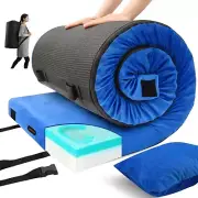 Memory Foam Camping Mattress pad, Comfortable Thick Floor Sleeping Mat for Ad...