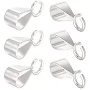 6 Pcs Slider Pendant Clasp Bail Connector with Open Loop for Jewelry Making