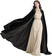 L'VOW Novelty Viking Hooded Cape Medieval Cloak with Turtle Brooch Chain Renaissance Halloween Costume
