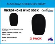2 x 27mm Medium Microphone Cover Wind Sock Foam Cover Windsock Black