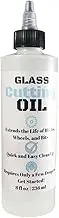 Premium Glass Cutting Oil (8 oz) Specially Formulated for Use with Any Glass Cutter Tool - Glass Cutter Oil for Glass Drill Bit, Mirror Cutting Tool, Tile Cutter and Glass Cutting Tools
