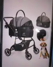 3 in 1 Multifunction Foldable Pet Stroller for Dog and Cat with Carrier