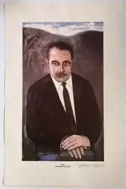 Domingo Garcia Poster Cartel Offset Portrait Luis Munoz Marin 1987 Puerto Rico