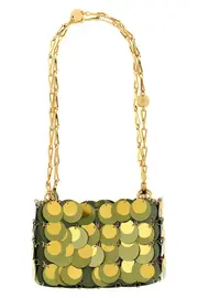 RABANNE 'Kaki Sparkle Nano' Shoulder Bag
