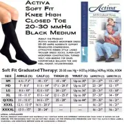 Activa Soft Fit Knee High Closed Toe 20-30mmHg Black Medium