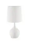 24 White Metal Bedside Table Lamp With Off-White Shade