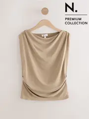 Stone Drape Premium Modal Sleeveless Top (F07829) | $53