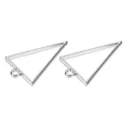 10 Pcs Triangle Geometric Hollow Frame Pendants (Silver Tone)
