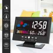 Weather Station LED Digital Alarm Clock Thermometer Calendar Snooze Alarm Clock
