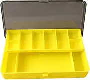 Oshhni Fishing Tackle Box Storage Case with Dividers Lure Container Fishing Tool Box for Gift Enthusiast Freshwater Saltwater Travel, Yellow