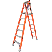INDALEX 2.4m-4.1m Industrial Fibreglass 150KG Pro Series Step Extension Ladder
