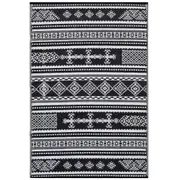 Reversible Outdoor Plastic Mat - Chatai Ellora-Black-White- 120x170cm