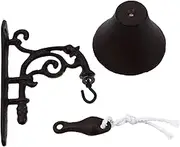 LIFKICH 1 Set Rustic Cast Iron Wall Bell for Outdoor Use Hand Cranking Doorbell for Garden Patio Weather Resistant Vintage Decoration
