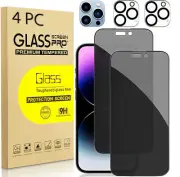 For iPhone 16e 15 14 13 12 Pro Max Privacy Tempered Glass Screen Protector+Lens