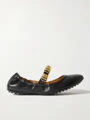 [Tod's] Tod's - Embellished Leather Ballet Flats - Black - IT37 IT 37 Black