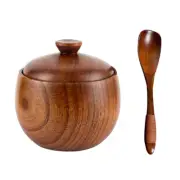 1 Set Pepper Cellar Seasoning Jar Spoon Salt Bowl with Spoon Condiment Container