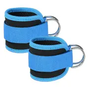 2Pcs Ankle Strap for Cable Machine, Gym Cable Kickback Ankle Wraps, Blue