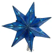 Kurt S. Adler Kurt Adler 10-Light 7-Point Capiz Star Treetop, Blue, White